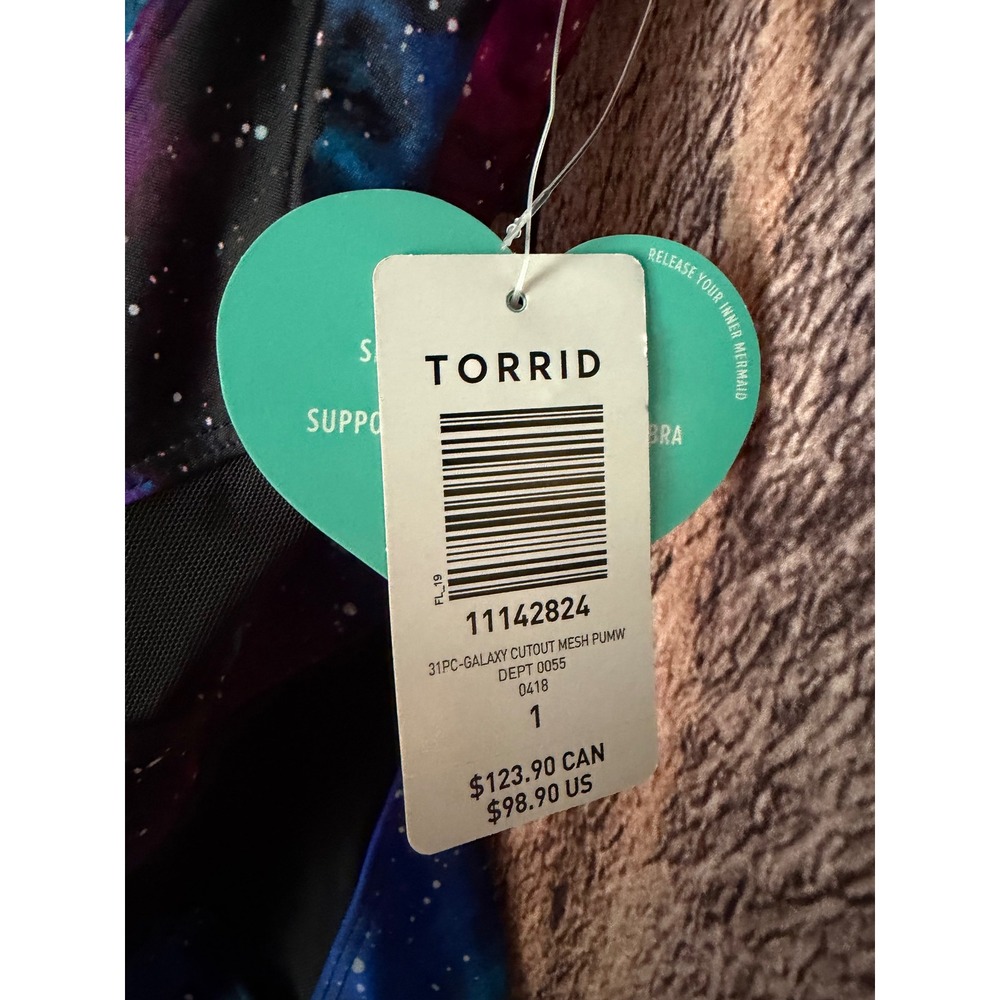 Torrid Swimsuit One Piece Galaxy Cutout Mesh Underwire Resort Torrid Size 1 NWT - Picture 9 of 9